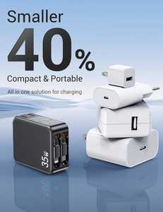 Cargador Gan de 35W con cable retráctil incorporado, cargador de pared PD3.0 <span class=keywords><strong>para</strong></span> <span class=keywords><strong>iPhone</strong></span>, iPad, Macbook y portátil, certificado PSE & U'L, de 1/2" - Product Image 3