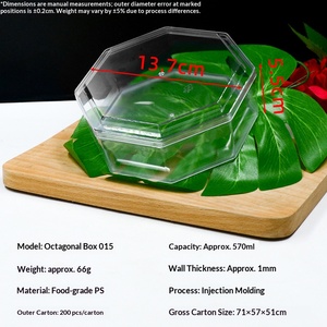 Caja de plástico transparente PS multi-forma con tapa redonda, cuadrada, rectangular, octogonal para galletas, dulces, refrigerios, repostería, envase de embalaje. - Product Image 5
