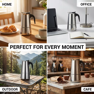 Cafetera Percoladora de Acero Inoxidable Kingze con Logotipo Personalizado, para 2, 4, 6, 9 y 12 Tazas, Cafetera Espresso para Estufa, Cafetera Moka - Product Image 3