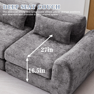 Multiple Modular Cloud <b>Sofa</b> <b>Bed</b>, Sectional Boneless Couch with Chaise for Living Room/Bedroom, Shennel <b>Sofa</b> No Assembly - Product Image 3