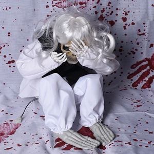 Décoration d'Halloween fantaisie en coton et plastique, fantôme féminin pleurant, accessoires de farce pour bars, KTV, Escape Room, Asile, vibrant, pour usage intérieur - Product Image 3