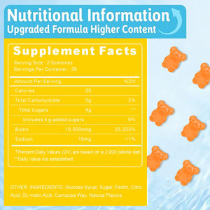 Usine directe personnalisé biotine croissance des cheveux gommes supplément collagène cheveux peau et ongles vitamines gommeux - Product Image 2
