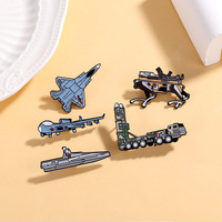 En gros, Badge métallique en émail souple pour revers, motifs avion de chasse, drone, robot, chien, missile, véhicule, pour les passionnés et les fans d'aéronautique