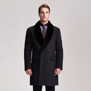<span class=keywords><strong>Cappotto</strong></span> Invernale da <span class=keywords><strong>Uomo</strong></span> <span class=keywords><strong>in</strong></span> Lana e <span class=keywords><strong>Cashmere</strong></span>, Design Lungo, Slim Fit, Impermeabile con Collo <span class=keywords><strong>in</strong></span> Pelliccia - Product Image 1