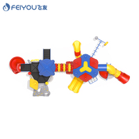 Ensemble de jeux d'extérieur en plastique attrayant pour l'école maternelle, jeux de parc, équipement de terrain de jeux, toboggan à double étage