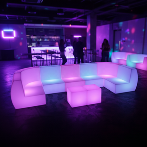 Canapé en forme de I à 4 places avec éclairage LED de luxe pour restaurant (Sf201) - Product Image 3