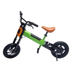 12-Inch Electric Kids Bike for Balance Training Colorful Aluminum Alloy Wheels and Carbon Fibre Frame with Carbon Rim