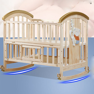 CLAF BEBE <span class=keywords><strong>Berceau</strong></span> en bois pour bébé avec fonctions multiples Grand lit assemblé pour enfant avec bascule et <span class=keywords><strong>berceau</strong></span> Caractéristiques - Product Image 3