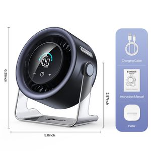 Ventilateur de bureau 2026 en promotion, ultra-silencieux, haute puissance, rechargeable, portable, pour extérieur, maison, bureau, avec fixation murale - Product Image 6