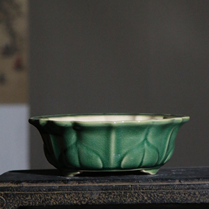 Pot à bonsaï en céramique, forme de lotus, petit pot de fleurs, style zen, pour asperges, fougères, calamus - Product Image 3