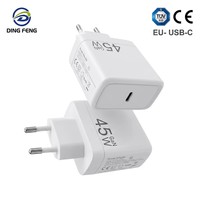 Chargeur rapide GaN PD45W certifié TUV CE avec prise EU Type-C, adaptateur secteur direct usine pour ordinateur portable, iPhone 17, Samsung S24, MacBook Air