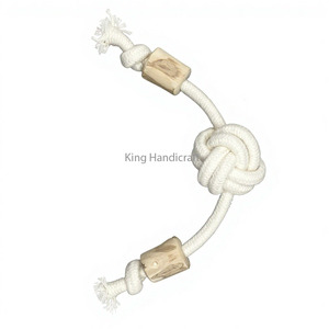 Twins <b>Rope</b> Bone Natural Hemp Cotton <b>Rope</b> Dog Toy Set-Durable Interactive Indoor Use Dental Chew - Product Image 4