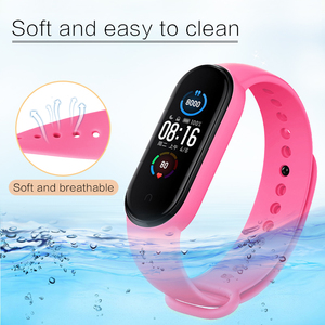Bracelets de <span class=keywords><strong>montre</strong></span> en silicone de haute qualité, couleur unie, remplacement tendance <span class=keywords><strong>pour</strong></span> <span class=keywords><strong>Xiaomi</strong></span> <span class=keywords><strong>Mi</strong></span> <span class=keywords><strong>Band</strong></span> <span class=keywords><strong>5</strong></span> 6, en caoutchouc durable, vente en gros - Product Image 3