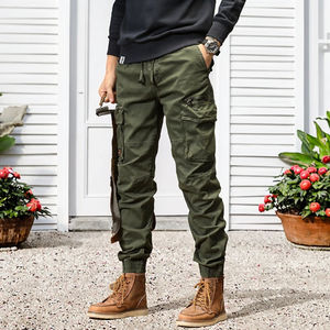 กางเกงแทร็คสตรีทแวร์ผู้ชาย ทรงลำลอง ผ้าเนื้อหนาปานกลาง ยืดหยุ่น ดีไซน์เรียบง่าย มีสไตล์ กระเป๋าหลายช่อง - Product Image 3