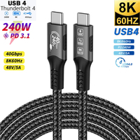 Câble USB4 Type-C 8K 40 Gbit/s 240 W PD3.1 QC4.0 pour Thunderbolt 3/4, charge rapide 5A, transfert de données caméra
