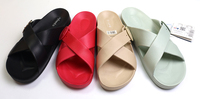 Sandales à enfiler pour femmes en EVA, légères, imperméables, avec boucle ronde réglable et brides croisées, pour l'extérieur et la plage