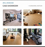 Tapis en caoutchouc à grain de bois 1m, dalles de sol emboîtables pour salle de sport, tapis absorbant les chocs et insonorisant pour zone d'entraînement de force