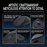 Mouse Nirkabel Tri-Mode 2.4G BT 6D Flat Backlit untuk Tangan Kanan, Cocok untuk Laptop, Desktop, dan Macbook