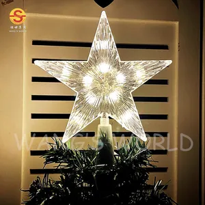 بيع بالجملة خمس نجوم مدببة عيد الميلاد الدعائم treetop ضوء بطارية نجمة ، أضواء