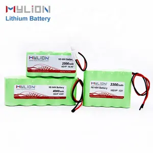 Mylion免费样品Nimh可充电电池组7.2v Ni-mh电池欢迎Oem服务12个月，12个月1.2v或精选