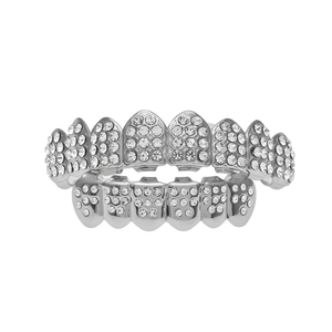 Meilleures grilles dentaires en alliage hip-hop 2024, bijoux de corps entièrement en cristal de <span class=keywords><strong>strass</strong></span> pour hommes et femmes, cadeau de fête - Product Image 3