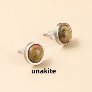 Vente chaude Boucles D'oreilles En Acier Inoxydable 10mm Naturel turquoise rose quartz agate Pierre Boucles D'oreilles Pour Les Femmes Bijoux - Product Image 6