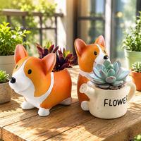 Pot de plantes en résine pour chien, unité de 2 pots de fleurs pour chiens animaux, Adorable dessin animé, jardinière succulente