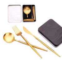 Ensemble de couverts en acier inoxydable pliable et détachable avec poche pour baguettes, ensemble de couverts de voyage réutilisable pour le camping