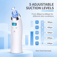 Aspirateur électrique pour points noirs, 5 niveaux, 36-64 kPa, nettoyeur de pores, dispositif d'aspiration de comédons à bulles nano pour le soin de la peau