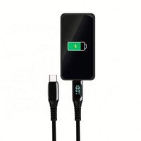 Câble de données USB C personnalisé avec affichage LED de la puissance, PD 100W 5A, câble de charge rapide 2m, transmission de données 480 Mbps, câble Type C