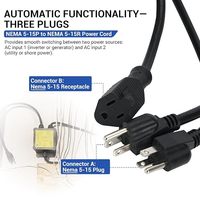 Commutateur de transfert automatique 120V 15A 1800W 2 voies pour générateur ATS, interrupteur de commutation IP50 NEMA 5-15P/R pour alimentation de secours domestique