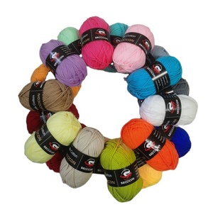 Hilo de lana 100 acrílica, color personalizado para tejer anillo, hilo de tejer de algodón suave para leche de bebé, venta al por mayor de fábrica - Product Image 2