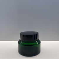 Pot en verre vide pour crème cosmétique, pot en verre à épaule inclinée avec couvercle à vis
