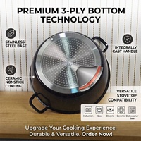 Batterie de cuisine en aluminium moulé sous pression effet granit, 10 pièces, faible MOQ, 44cm, 48cm, 52cm, revêtement céramique antiadhésif, ensemble extra large en aluminium effet granit