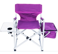Chaise de directeur pliante de camping en aluminium léger avec sac isotherme et table d'appoint