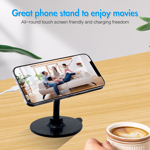 Người bán tốt nhất có thể điều chỉnh điện thoại núi với Non-Slip pu gel cơ sở, 360 ° xoay đứng để xem video/live streaming/Selfie - Product Image 4