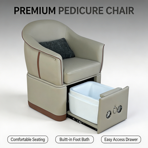 Fauteuil <span class=keywords><strong>de</strong></span> pédicure professionnel avec lavabo en céramique, <span class=keywords><strong>spa</strong></span> pour les pieds à remous, massage électrique inclinable, équipement <span class=keywords><strong>de</strong></span> salon robuste - Product Image 1