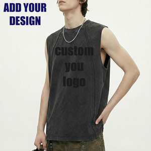 O-Neck Fashion <b>Sleeveless</b> Cotton T Shirt Wholesale Homme Casual Printed <b>Tshirt</b> Premium Customized Plain Men'S T-Shirts With Logo - Product Image 2