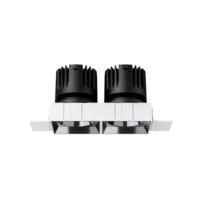 Spot encastré double tête LED COB 2x10W 2x12W, découpe 150x72mm, carré, pour plafond, certifié CE CCC
