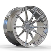Nouvelles jantes forgées en alliage d'aluminium personnalisées, design concave en deux parties, rivets décoratifs, finition chromée, processus de polissage pour