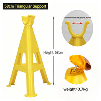 Support triangulaire LKS LXT-DZ-03 jaune 58 cm pour câble PE, étanche, isolé, gestion des câbles, avertissement de sécurité, construction extérieure