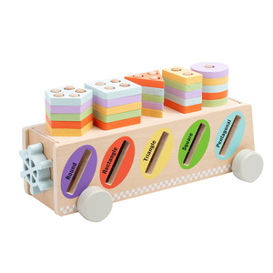Best Selling Montessori Wooden Multi-Function Column New Design Early Educational Recognition Learning <b>Toy</b> for Boys and Girls - Product Image 2