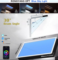 Panneau lumineux LED ciel bleu, lumière artificielle de ciel, soleil d'intérieur pour les amateurs de lumière du soleil, pour l'école, le salon, le bureau, acrylique durable