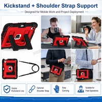 Étui robuste en silicone et polycarbonate avec support, sangle d'épaule et porte-stylo pour iPad Mini 6 7 8.3 2021 2024 OEM ODM