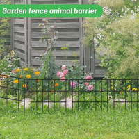 Bordure de lit de fleurs décor extérieur en métal bordure de jardin panneau de clôture en fer forgé pliant antirouille 24 "bordure de clôture de jardin 12 pièces