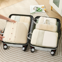 Cubes de voyage pour l'organisation, lot de 7 cubes de rangement étanches pour valise, pour vêtements, chaussures, articles de toilette, cosmétiques