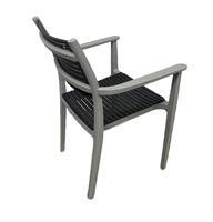 Chaise empilable en plastique PP pour extérieur, assise et dossier à lattes, pour jardin, bord de piscine, café, restaurant