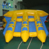 HUAAO Bateau gonflable en forme de poisson volant, tube remorquable en PVC, jeu de sport nautique d'extérieur, jouet flottant, bateau banane, capacité de 500 kg