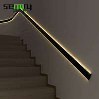 Plinthe LED en aluminium moderne pour éclairage décoratif haut et bas, profilé de plinthe murale et de sol pour projets hôteliers