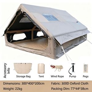Carpa Familiar para Acampar con Gran Terraza Frontal, Tipo de Armazón Recto, Material Oxford para Viajes al Aire Libre H01-1 Gran Terraza Frontal Prov - Product Image 3